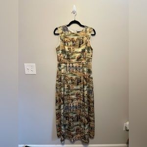 64 Sixty Five Safari Print Maxi Dress